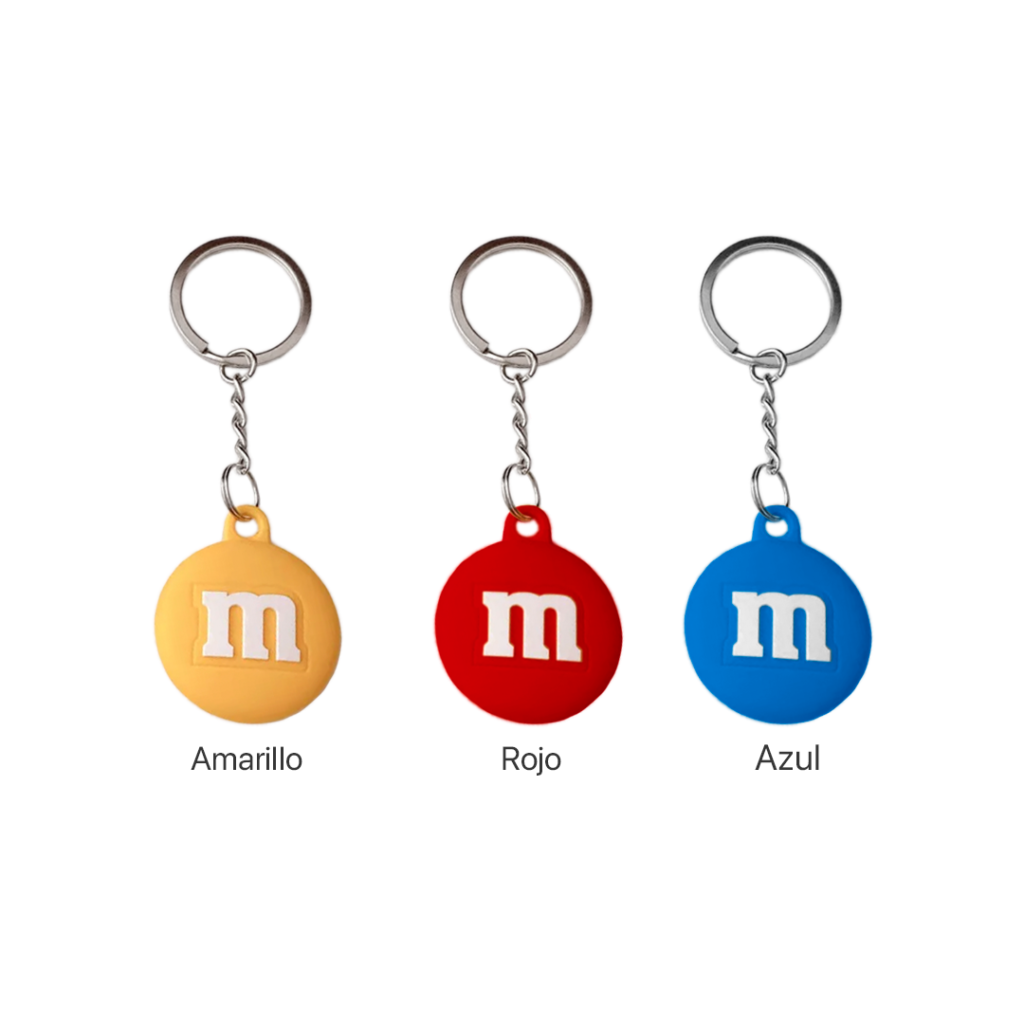 Llavero Porta AirTag Silicon Dis. M&M’s
