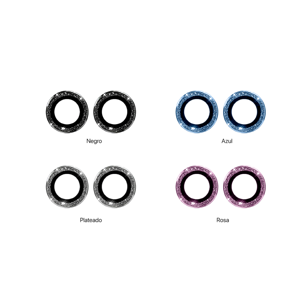 Lentes Protectores Individuales Glitter para Cámaras de iPhone