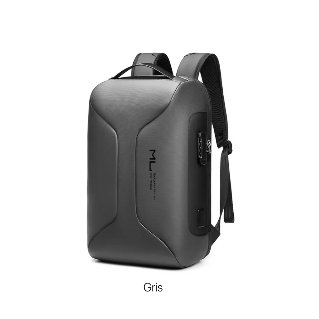 Mochila «ML MINGLU» Dis. 3D incluye Puerto USB-C y USB A Bloqueo Seguridad (Clave)
