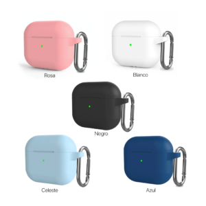 Protector para AirPods de Silicon una sola pieza con Mosquetero Incluido