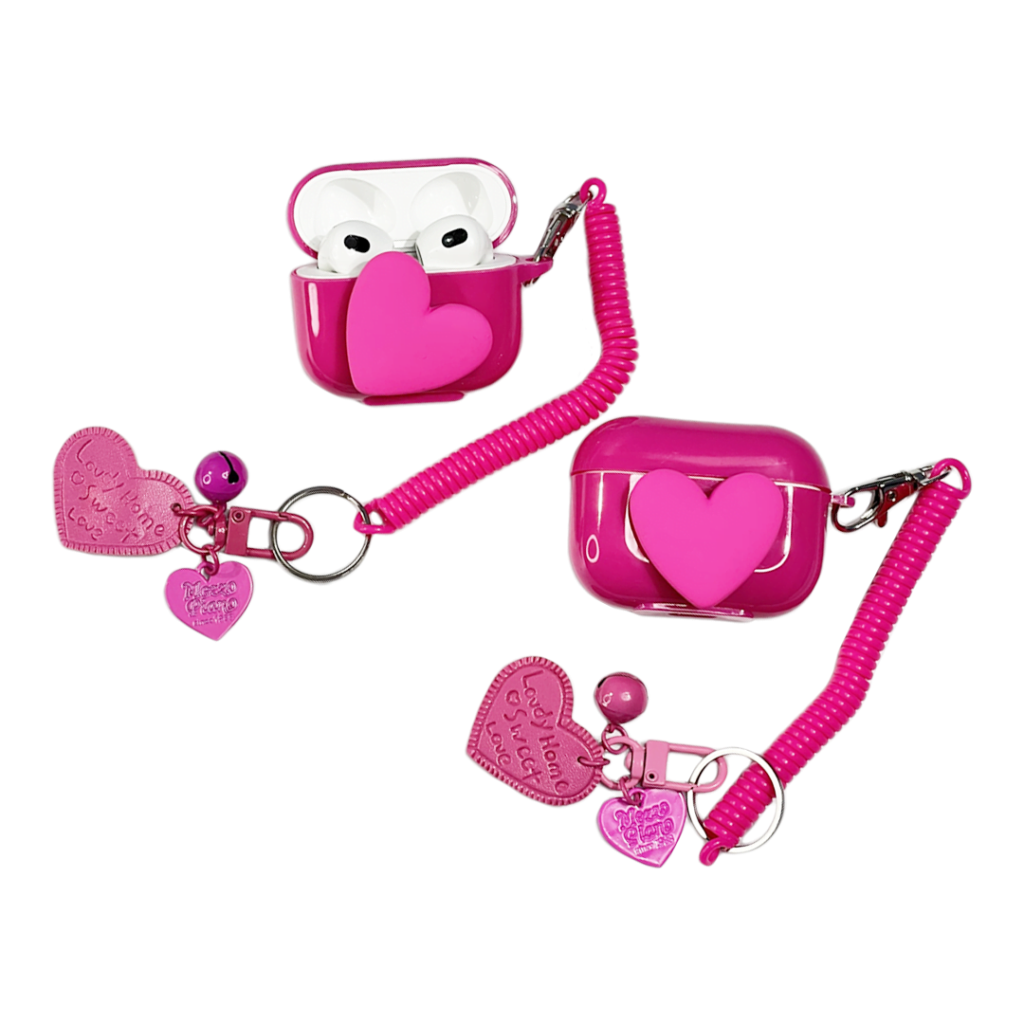 Protector de TPU diseño de corazón 360 incluye holder espiral