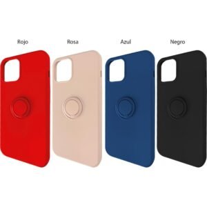 Protector de silicona con anillo sujetador para iPhone