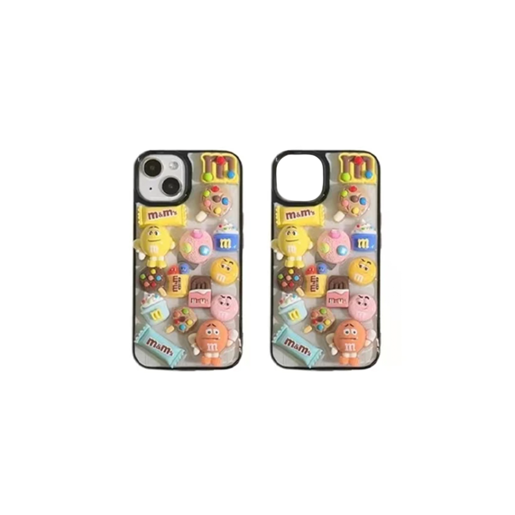 Protector para iPhone Transparente con Apliques 3D diseño M&amp