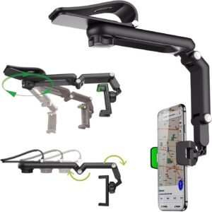 Soporte de SmartPhone Giratorio de 360° Para visera de Auto Retráctil