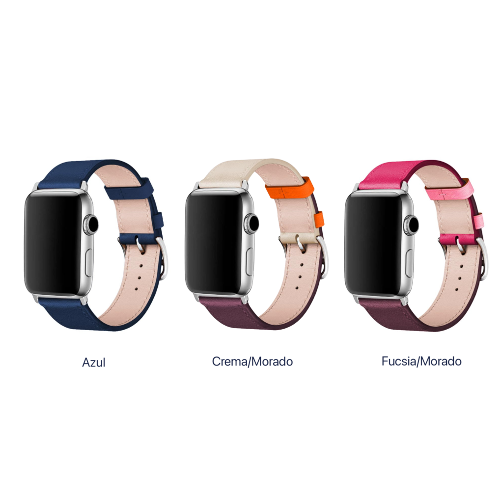 Manillas de cuero en dos colores para Apple Watch