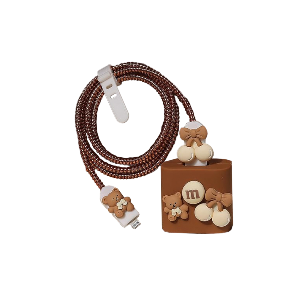 Protector para Cargador de iPhone 20w Dis. Osito Coquette