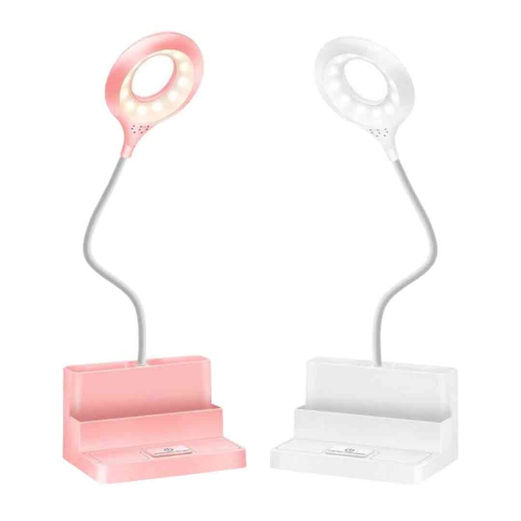 Lámpara de luz LED recargable 3 niveles de Luz + 1 puerto de carga + porta lápices