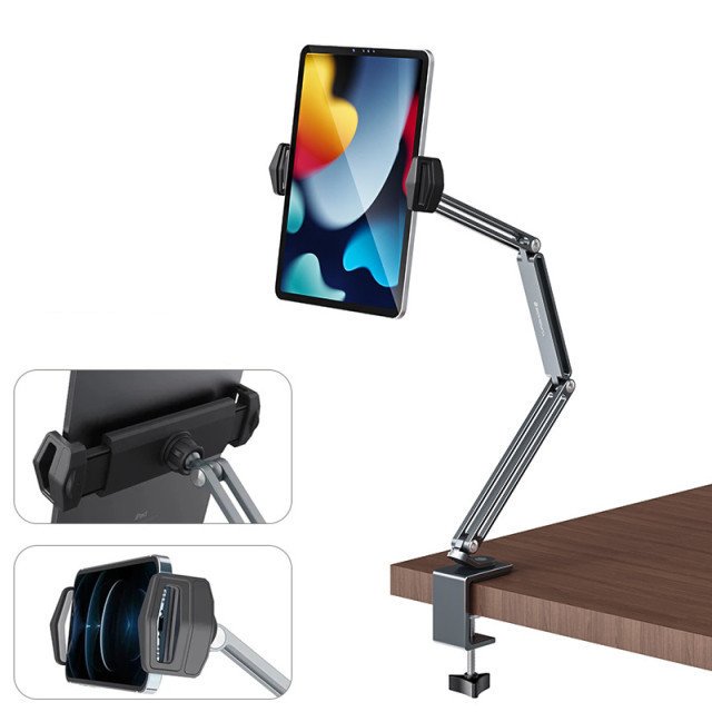 Soporte Telescópico de Aluminio para iPad y Tablet