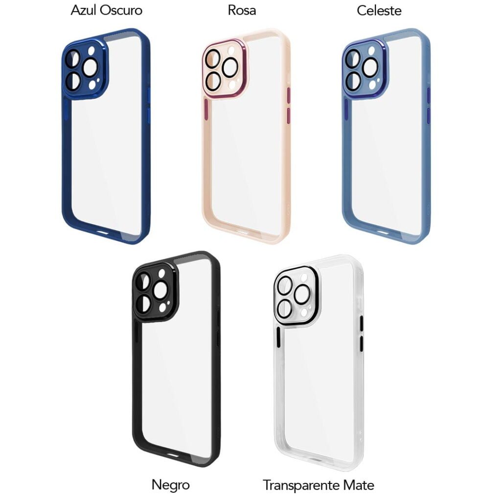 Protector de acrílico con bordes de silicona + protector de cámara