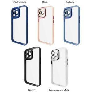 Protector de acrílico con bordes de silicona + protector de cámara