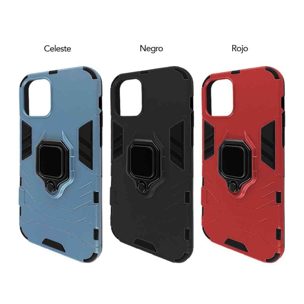 Protector plástico AntiShock con anillo sujetador para iPhone