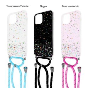 Protector plástico escarchado con cordón para iPhone