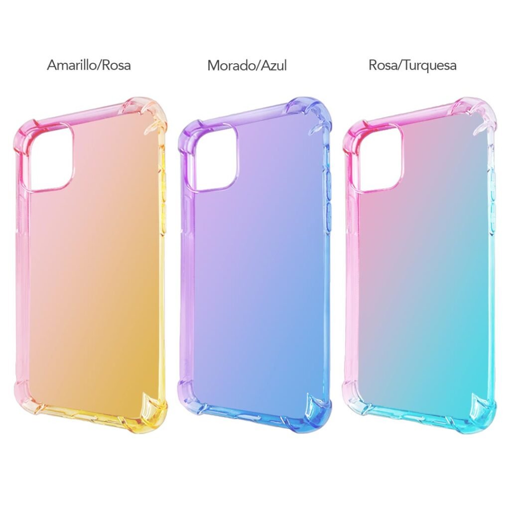 Protector en gradiante con bordes reforzados para iPhone