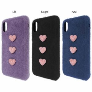 Protector esponjoso con corazones para iPhone