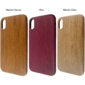 Protector de plástico con textura de madera para iPhone