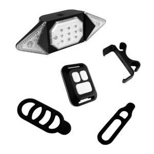 Luz LED de advertencia recargable + control remoto con direccionales para bicicleta