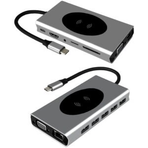 HUB Multifuncional de 13 salidas con carga inalámbrica