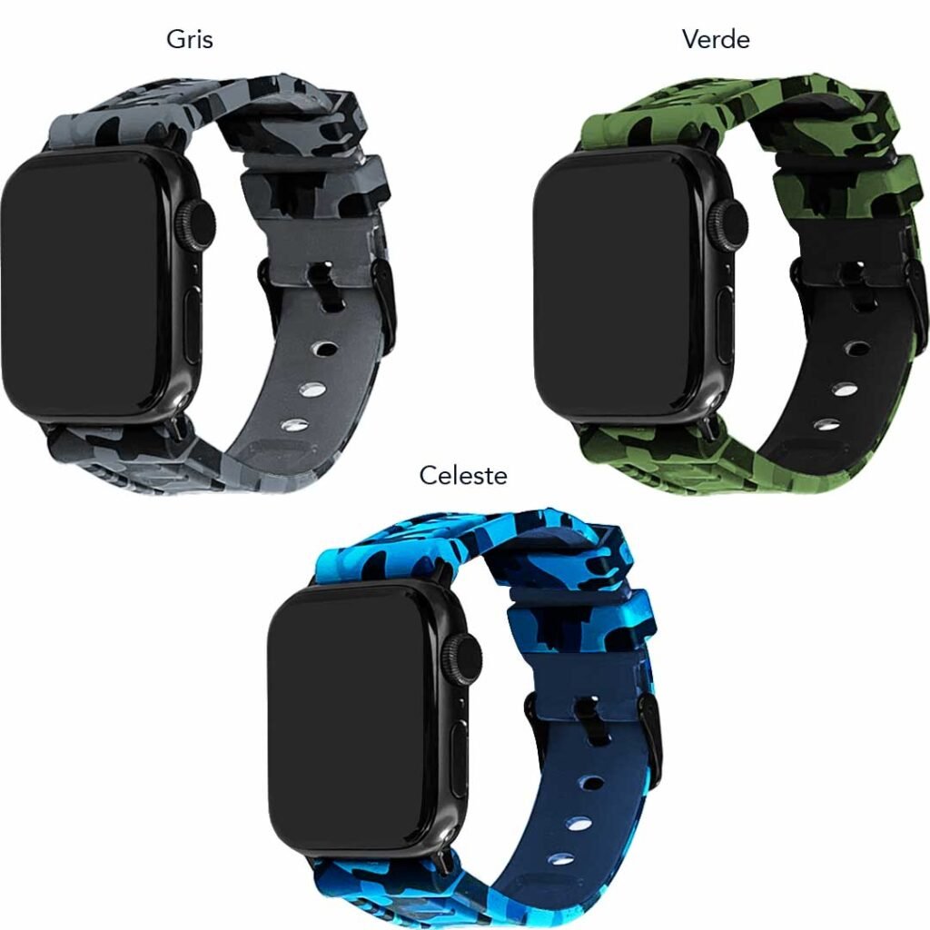 Manilla de silicon diseño de camuflaje para Apple Watch