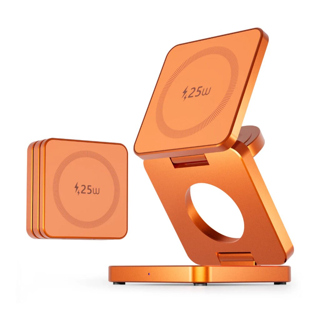 Magnetic Wireless Charger 3 en 1 – Naranja